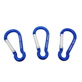 Scuba Choice Boat Marine Aluminum Locking Clip Hook Carabiner (3 Pack), 2.7", Blue