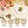 MATANA 20 Premium Square White Plastic Dessert Plates with Gold