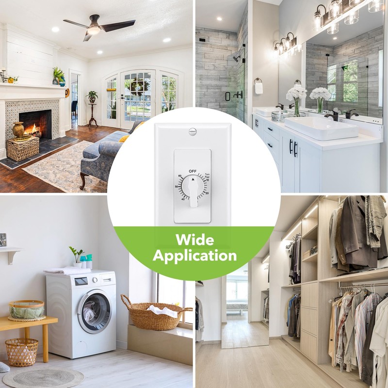 BN-LINK Heavy Duty 60-Minute in-Wall Spring Wound Countdown Timer Switch