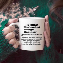 Retired Mechanical Design Engineer Gift - Engineering Retiring 11Oz Mug Cup Gifts - Office Party Retirement Presents for Men Women Cups Mugs T-Shirt