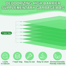 Nappy Bin Refill Bags, Pack of 10 Baby Nappy Bin Refill Bags, Scented Cat Litter Refill Bags, Scented Refill Bags Compatible with Decor Plus/Korbell Slim Refill Bags (Green)