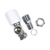 Wärmer System Angled Radiator Valve - White Lockshield Cap &
