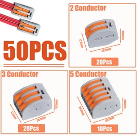 aikoolwer Lever Nuts Wire Connectors Assortment Kit 28-12 AWG Splitter Stripper Crimping Tool 2 3 5 Conductor Combination Compact Multi Electrical Quick Disconnect Wiring Splicing