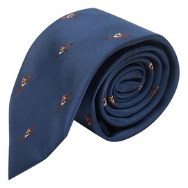 King & Priory Navy Blue Embroidered Horse and Jockey Tie
