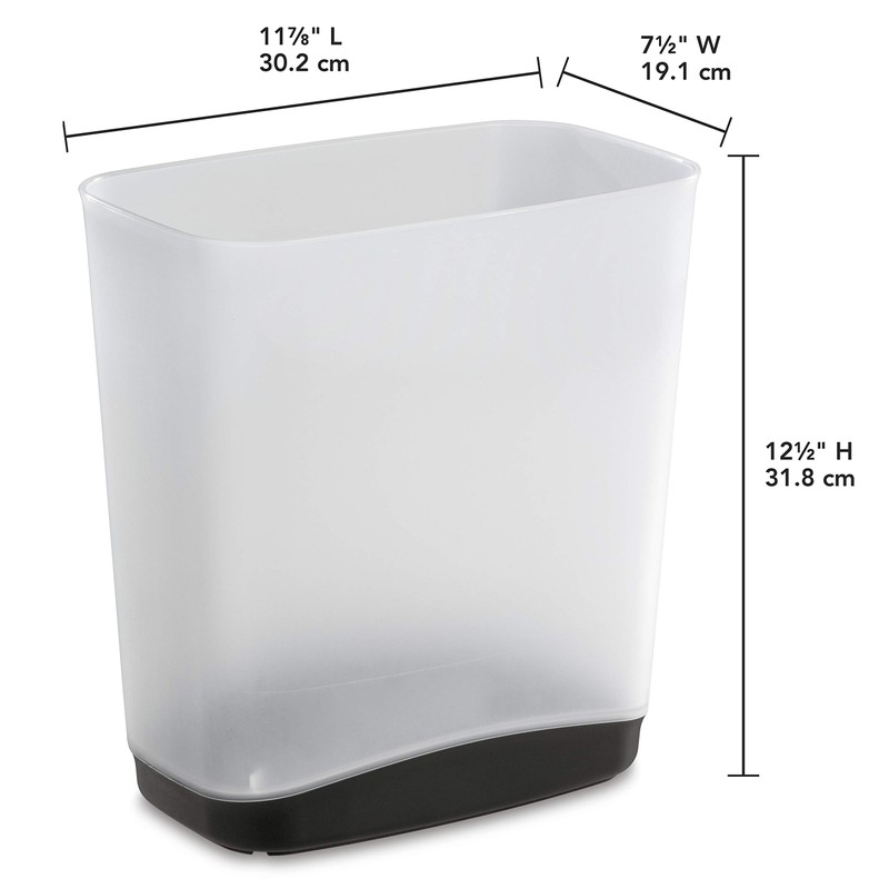 Sterilite 3.3 Gallon Slim Waste Basket Wastebasket, Small, Clear with