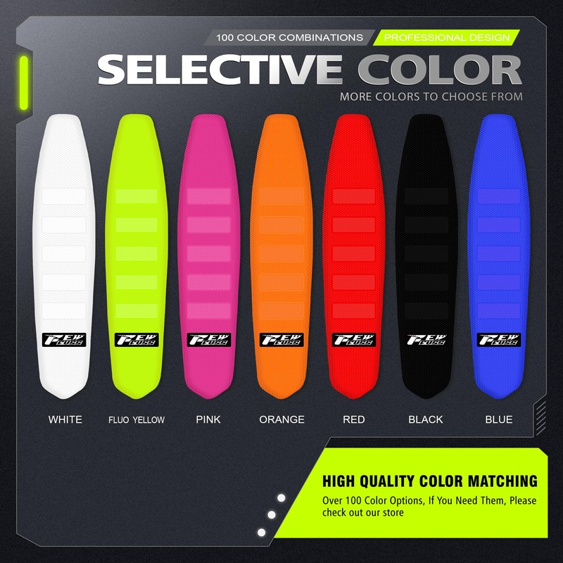 fewfuss Rubber Dirt Bike Seat Cover - Soft Ribbed Hot-Stamping