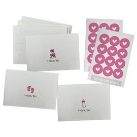 Sugartown Greetings Pink Baby Thank You Cards Collection - 24 Cards with Envelopes & Sticker Seals