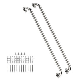2 Pack 40 Inch Shower Grab Bar, ZUEXT SUS304 Stainless Steel Chrome Bathroom Grab Bar Handle, Shower Balance Bar, Safety Hand Rail Support, Handicap Elderly Senior Assist Bath Handle(1.25" Diameter)