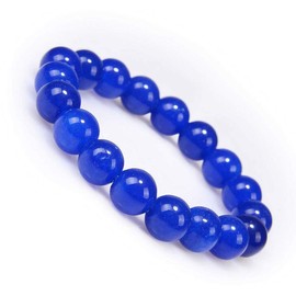 AD Beads Natural Gemstone Round Beads Stretch Bracelet Healing Reiki 10mm (Blue Jade)