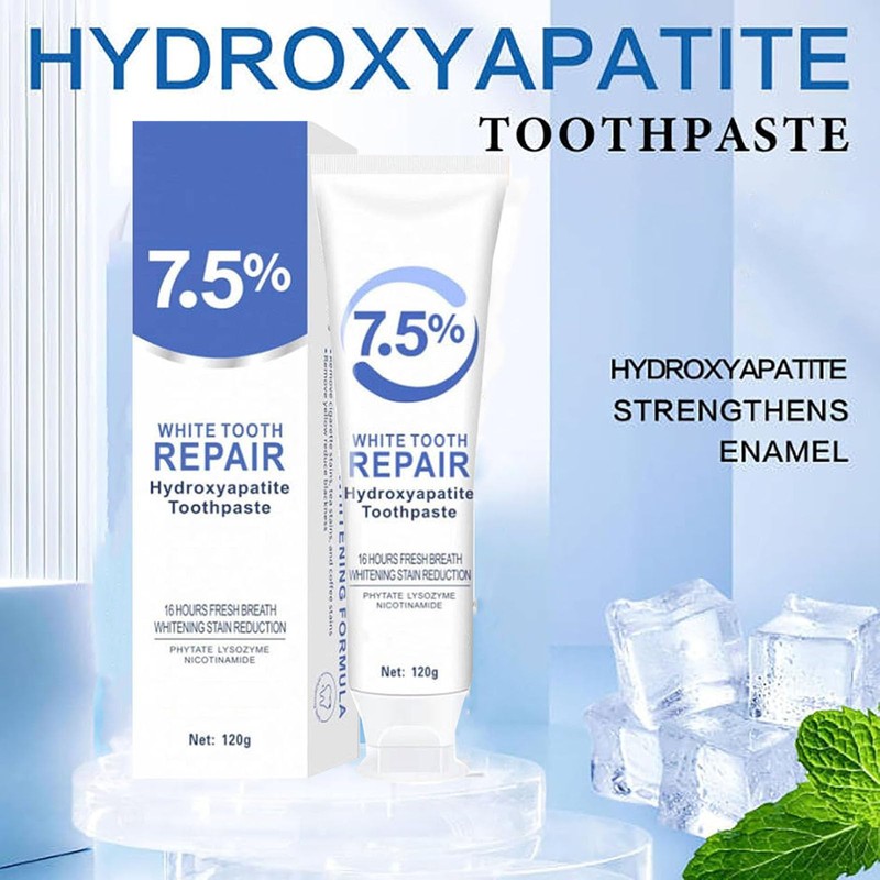 7.5% Hydroxyapatite Toothpaste, Fluoride-Free Hydroxyapatite Toothpaste Whitening 7.5, 7.5% Nano
