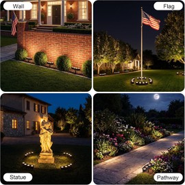 Sublume Solar Tree Lights Outdoor, Palm Tree Ring Uplights with Warm White LED for Tree, 2-in-1 (Sticked&Tied), IP65 Waterproof, 2000Mah Upgraded COB Spotlights for Garden, Landscape, Yard, Decor