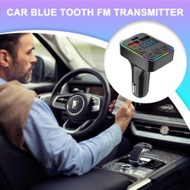 FM Transmitter for Car,MP3 Wireless Transmitter | Double USB Wireless Multi-Device Type-C Port with Type-C Port Receiver for Stereo Upgrade Hands-Proof Calling
