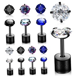 FOMIYES 8 Pairs Stainless Steel Earrings for Men and Women Rhinestone Ear Jewelry for Daily Wear and Special Occasions Hypoallergenic and Versatile Design