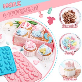 Webake - Molde para pies de bebé para chupete, moldes de silicona de tamaño mordida, molde de gomita para baby shower, fiesta, decoración de pasteles, decoración de cupcakes