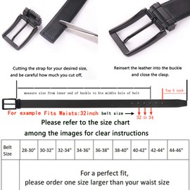 Weifert Men's Dress Belt Black Leather Belts for Jeans (44-46, Black2)