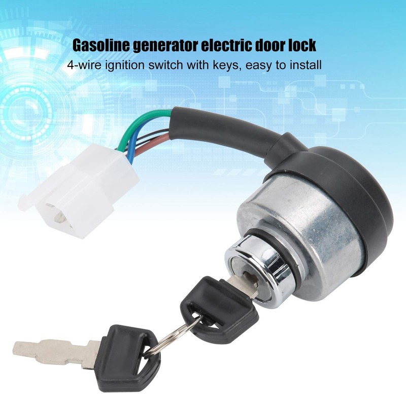 Generator Ignition Switch, 4-Wire Ignition Switch with Key Starter Switches