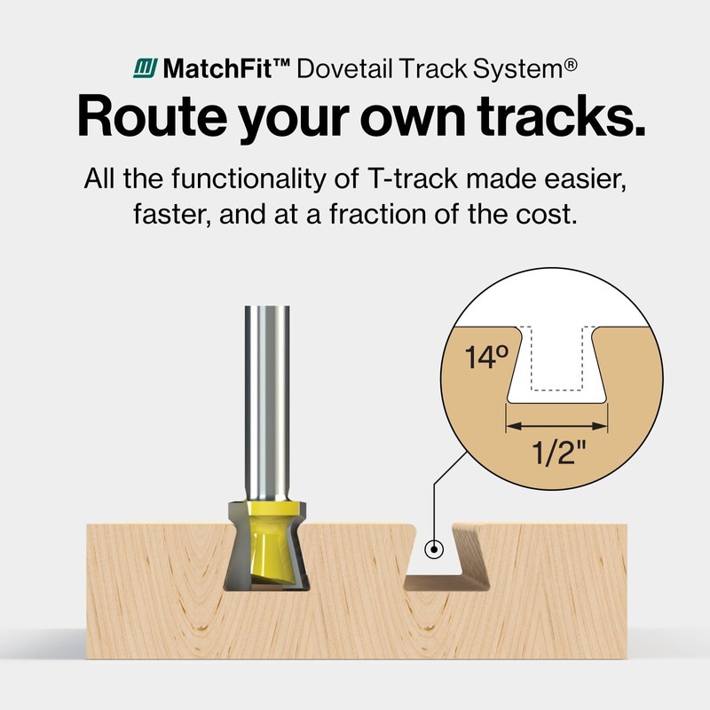 MICROJIG Matchfit U-Pad Clamps (2-Pack) - Low-Profile Dovetail Clamps for