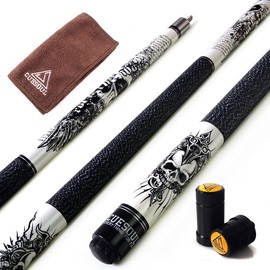 CUESOUL Rockin Series 57" 21oz Maple Pool Cue Stick Set with Joint Protector/Shaft Protector and Cue Towel G407
