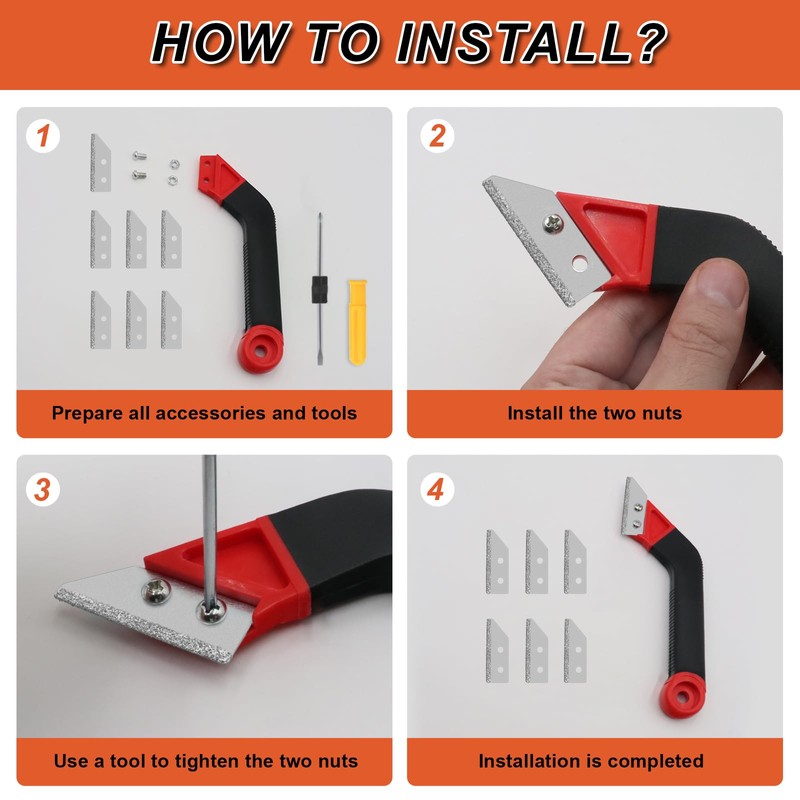 Grout Removal Tool Set, Heavy Duty Grout Saw with Replaceable