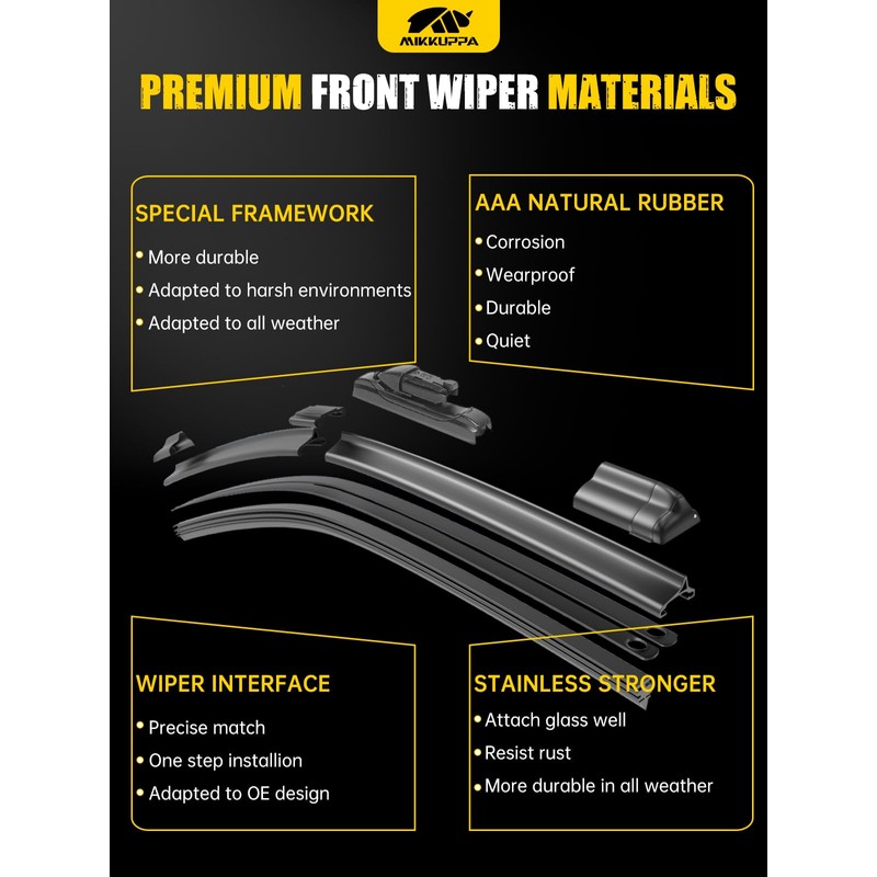 MIKKUPPA 26"+19"+13" Windshield Wipers Blades Replacement for 2017-2025 Jaguar F-PACE,