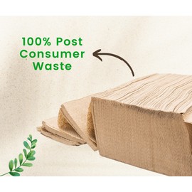 1250ct Organic Unbleached Z Fold Paper Towels, 100% Post-Consumer Waste Practical Multifold Brown Paper Towels Bulk – Paper Towel – All-Natural Recycled Tri Fold Paper Towels Bulk