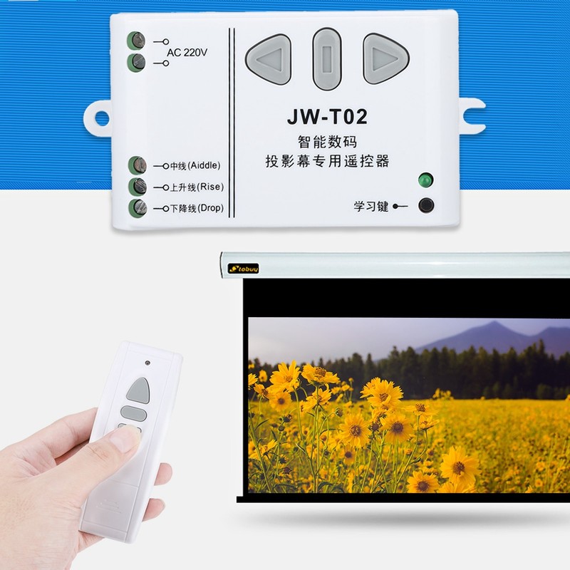 Projection Screen Wireless Remote Control Switch Up Down Reversing Controller(433Mhz)