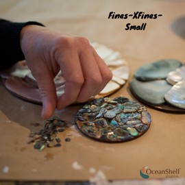 Abalone (Pāua) Shell Pieces-7.05oz Pack-for Crafts, Jewelry Making, Resin Art, Inlay, Home Decorations, Fishtank Supplies, DIY Projects - Satin,Fines- .19"-.59"- 7.05oz (200grams)