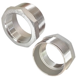 LOZOME 2" Male x 1-1/2" Female Thread Reducer Bushing, Adapter, Stainless Steel SS 304 NPT Reducer Bushing Pipe Hose Fitting (Pack of 2)