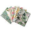 Qililandiy 7 Pieces Cotton Fabric Green Series Pattern Floral Cactus