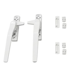 Yuiturt UPVC Window Handles, 2 Pcs White Cockspur Window Handle Replacement, Durable Aluminum Alloy for Security for Casement Windows, Easy Installation, Childproof Locking Mechanism Left/Right