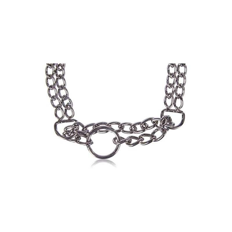 Nobby Chains Choker Two Rows Chrome, 45 cm/ 2.5 mm