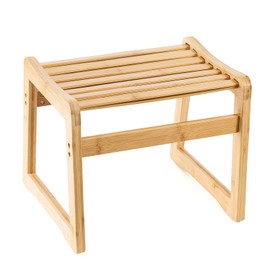 MillTu Bamboo Step Stool for Kids - Foot Rest Stool, Shoe Changing Stool for Living Room, Bedroom, Garden Leisure, Outdoor (Natural)