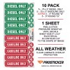 ProSticker Diesel Only Decal Gasoline Only Stickers 10 Pk Labels