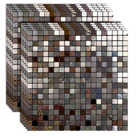 Weimeisc 10 Sheets Peel and Stick Backsplash Tile for Kitchen, Self-Adhesive Mosaic Tile, Stick on Bathroom Vanities，Fireplace Décor, Laundry Table(12" X 12") (Color-2, 10)