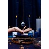 6 Pack 10 Inch Navy-Blue Spiral Taper Candles for Hanukkah