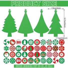 Karenhi 24 Set Foam Christmas Tree Craft Kits for Kids, Candy Theme DIY Christmas Craft Ornament Make Your Own Christmas Craft Project for Xmas Holiday Party Decor