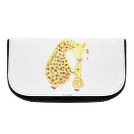 Mr. & Mrs. Panda Cosmetic Bag Giraffe with Child Gift Cosmetic Bag Daughter Makeup Bag Toiletry Bag Son Makeup Bag Africa, White, Hand Drawn