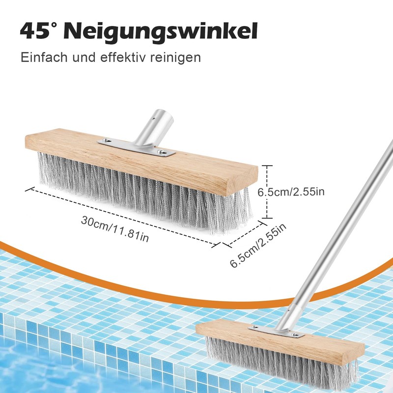 MOKIDO 30 cm Wire Broom, Durable Wire Broom for Moss