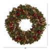 Nearly Natural 15in. Holiday Artificial Wreath with Pine Cones and
