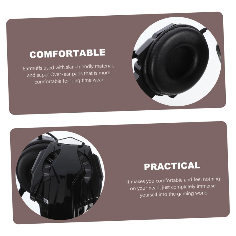 TEHAUX 1Pc Luminous Gaming Headset with Microphone Comfortable Over Ear