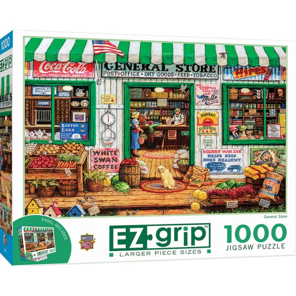Masterpieces 1000 Piece EZ Grip Jigsaw Puzzle for Adults, Family, Or Kids - General Store - 23.5"x34"