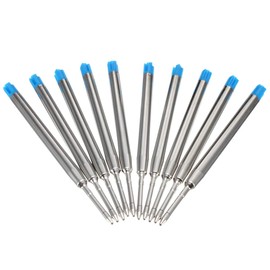 10 x Blue Ink Pen Refills for Parker Ballpoint Pens, 9.9cm Long Blue Pen Refills Compatible with All Parker Ballpoint Pens, Medium Size 0.7 Nib (10)