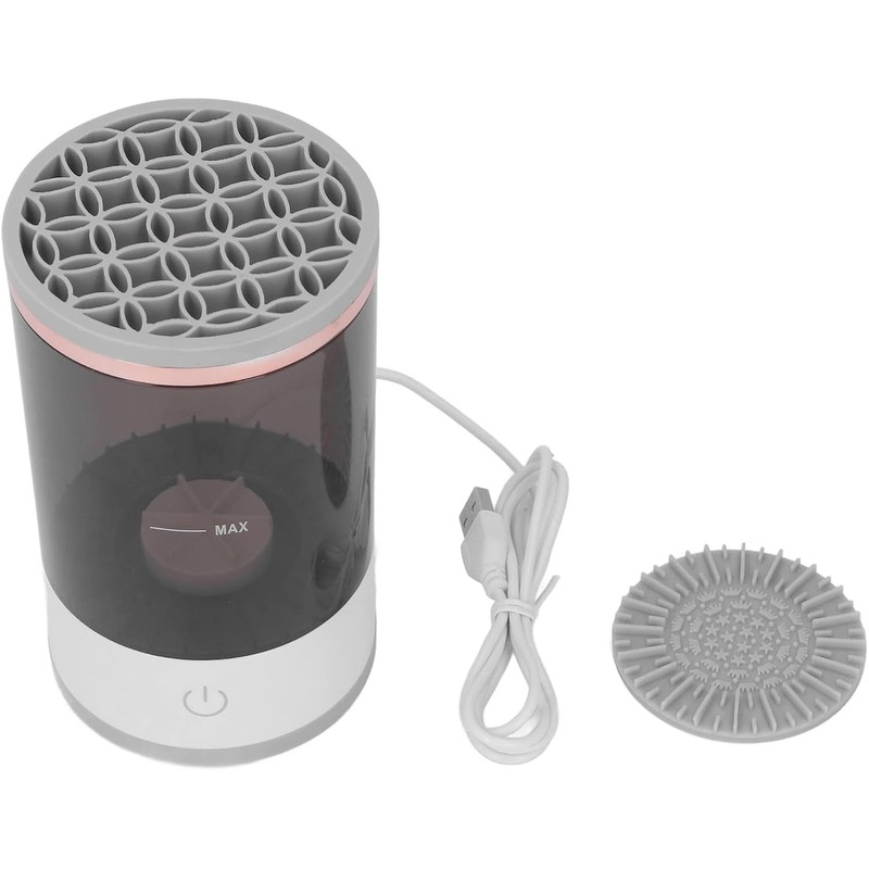 Limpiador de Brochas de Maquillaje, Máquina Giratoria Automática con Recipiente