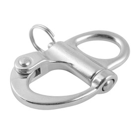 Walfront Marine Boat Rigging Stainless Steel Fixed Snap Shackle Quick Release Round with Ring All Weather Protective Coating 12*52mm Water Sports