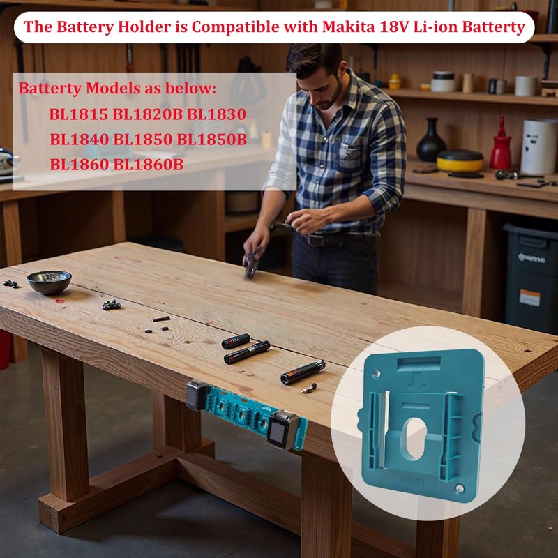 QUASION Battery Holder for Makita 18V Battery,Wall Mount Batteries Storage
