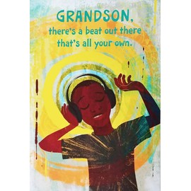There's A Beat Out There That's All Your Own - Happy Birthday Grandson Greeting Card (Black African American)
