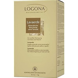 LOGONA Naturkosmetik Lavaerde Powder - Ghassoul Clay for Hair and Body Care, Natural and Vegan, also for Masks and Peelings