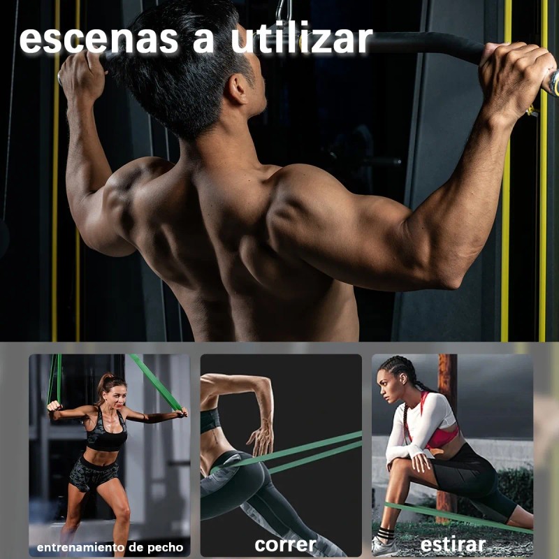Set 5 Liga De Resistencia Fitness Bandas Elasticas Ejercicio Aidehome