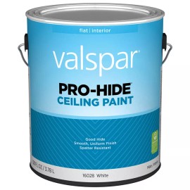 Pro-Hide 1 gal Valspar 16028 White Pro-Hide Ceiling Paint, Flat