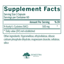 Genestra Amino Nac Suplemento Antioxidante Vegano 60 Caps